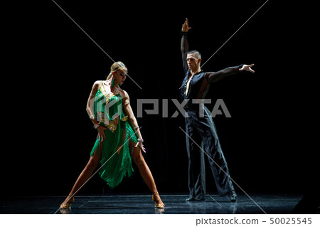 ballroom couple dancing isolated on black background 50025545