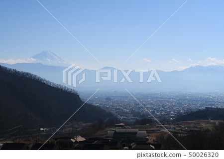 Kaishi，Yamanashi，從Klein Kleingarten山和富士山的景色 50026320