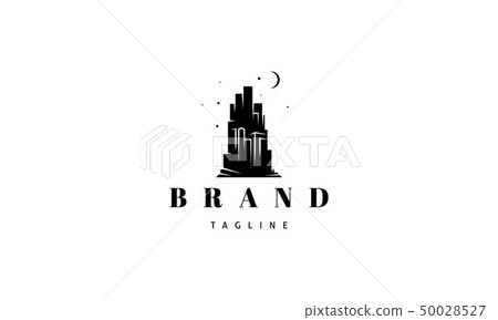Night City Abstract Black Vector logo design Night City Abstract Black Vector logo design 50028527