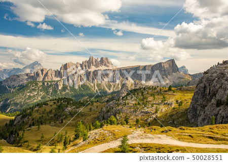 Summer mountain landscape Cinque Torri, Dolomite Alps, Italy Summer mountain landscape Cinque Torri, Dolomite Alps, Italy 50028551