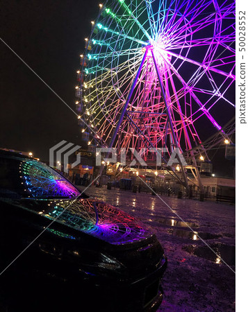 Toyota Harrier and night view ferris wheel Toyota Harrier and night view ferris wheel 50028552