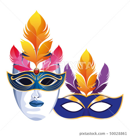 masks with feathers 50028861