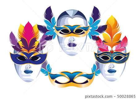 set of masks with feathers set of masks with feathers 50028865