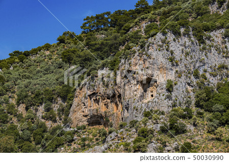 Ancient antique tombs of Lycian kings in the Tauru Ancient antique tombs of Lycian kings in the Tauru 50030990