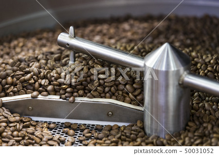 Industrial machine for roasting coffee beans close Industrial machine for roasting coffee beans close 50031052