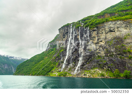 Waterfalls Seven Sisters, Geiranger fjord, Norway 50032350