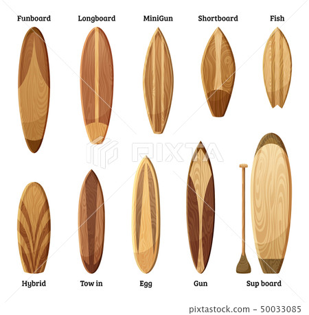 different surf boards