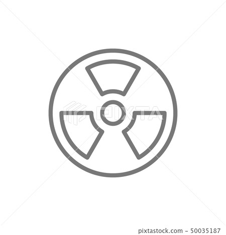 Radiation hazard sign line icon. 50035187