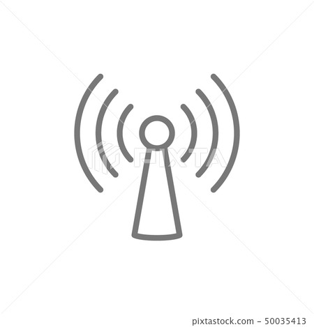 Wifi Tower Antenna Line Icon Stock Illustration