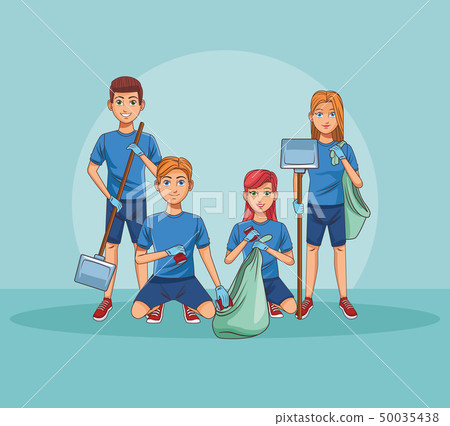 Park cleaning volunteers Park cleaning volunteers 50035438