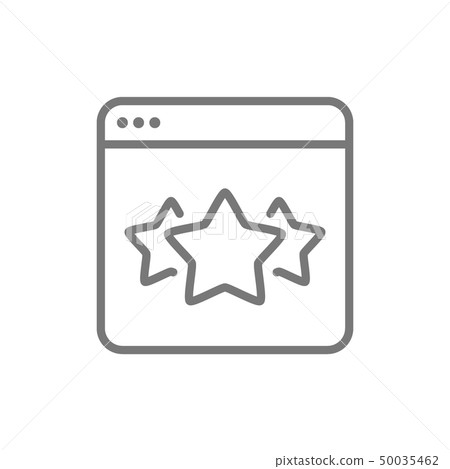 Stars in browser, best choice website, feedback line icon. Stars in browser, best choice website, feedback line icon. 50035462