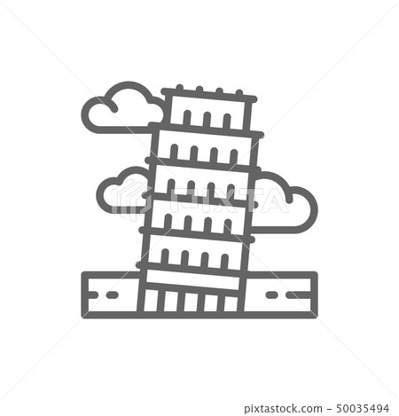 Tower of Pisa, Italy, landmark line icon. Tower of Pisa, Italy, landmark line icon. 50035494