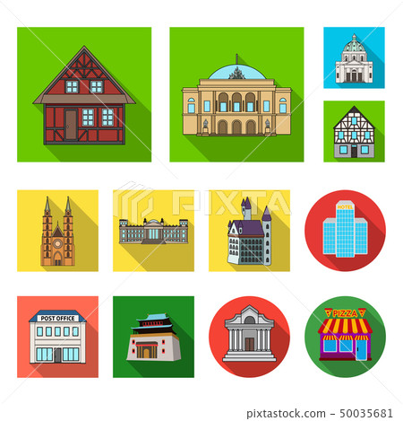Vector illustration of building and city logo. Collection of building and business stock symbol for Vector illustration of building and city logo. Collection of building and business stock symbol for 50035681