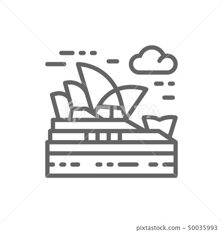 Sydney Opera House, Australia, landmark line icon. Sydney Opera House, Australia, landmark line icon. 50035993