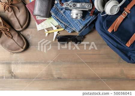 prepare backpack accessories and travel items prepare backpack accessories and travel items 50036041