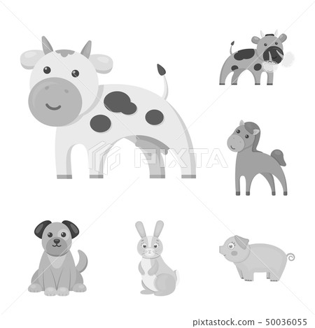 Vector illustration of animal and habitat logo. Set of animal and farm stock symbol for web. 50036055