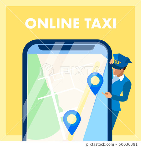 Online Taxi App Vector Social Media Banner Concept Online Taxi App Vector Social Media Banner Concept 50036381