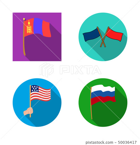 Isolated object of world and flag icon. Set of world and ribbon stock symbol for web. Isolated object of world and flag icon. Set of world and ribbon stock symbol for web. 50036417