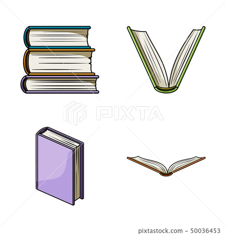 Vector design of library and textbook symbol. Set of library and school stock vector illustration. 50036453