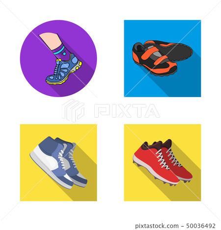 Vector illustration of shoe and sport sign. Collection of shoe and fitness stock vector illustration 50036492