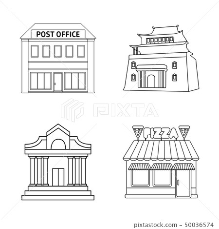 Vector illustration of building and city symbol. Set of building and business vector icon for stock. 50036574
