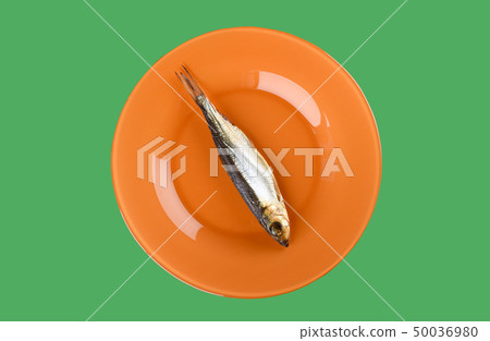 Cold smoked Baltic herring on an orange plate Cold smoked Baltic herring on an orange plate 50036980