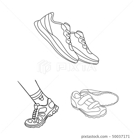 Isolated object of shoe and sport symbol. Set of shoe and fitness stock symbol for web. 50037171