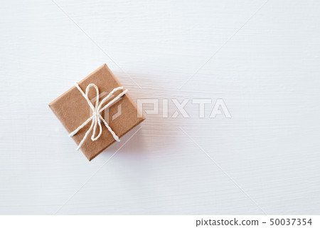 Craft gift box on white background. 50037354