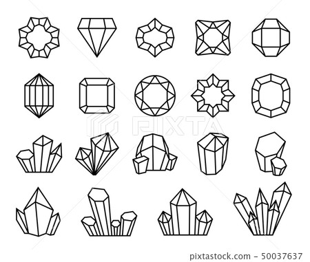 Line crystals. Mineral gemstone gem stone jewel precious outline diamonds shape luxury crystal Line crystals. Mineral gemstone gem stone jewel precious outline diamonds shape luxury crystal 50037637