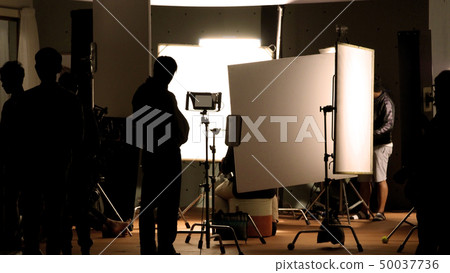 Shooting studio behind the scenes in silhouette 50037736