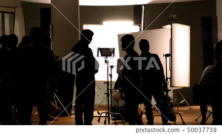 Shooting studio behind the scenes in silhouette Shooting studio behind the scenes in silhouette 50037738