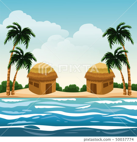 Beautiful island cartoon Beautiful island cartoon 50037774
