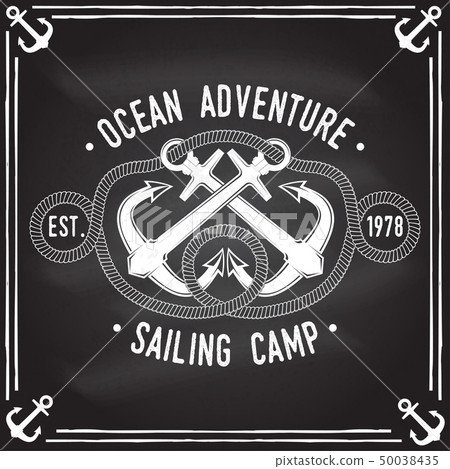 Sailing camp badge. Vector. Concept for shirt, print, stamp or tee. Vintage typography design with Sailing camp badge. Vector. Concept for shirt, print, stamp or tee. Vintage typography design with 50038435