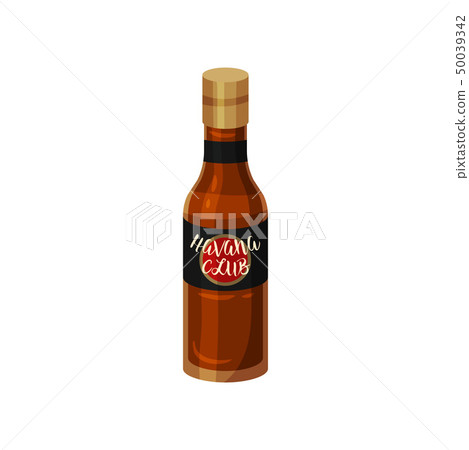 Bottle of premium alcohol. Vector illustration on a white background. 50039342