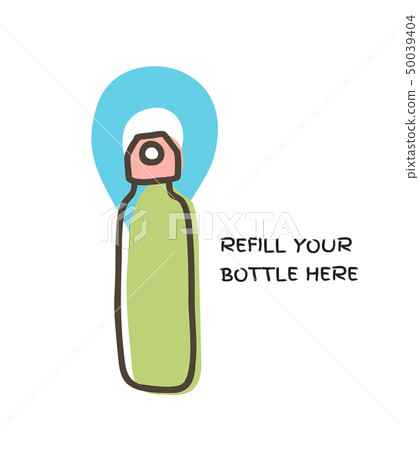 Refill water reusable bottle point sign vector 50039404