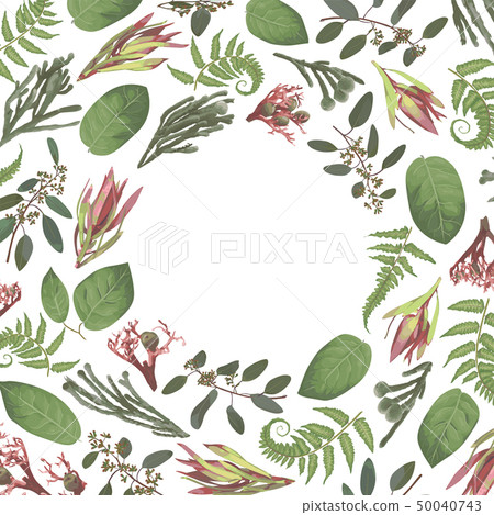 Green vector wreath frame flowers and Green vector wreath frame flowers and 50040743