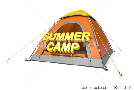 Orange yellow camping tent SUMMER CAMP concept 3D 50041300