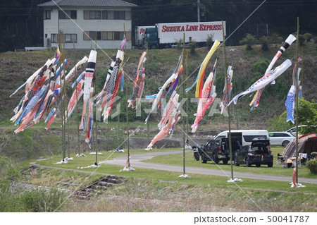 Koinobori that swims in the riverside (along the Yahagi River in Toyota City, Aichi Prefecture) Koinobori that swims in the riverside (along the Yahagi River in Toyota City, Aichi Prefecture) 50041787