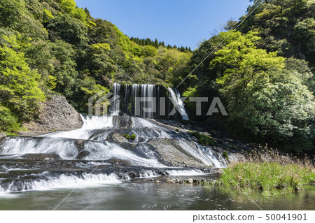 Fresh green dragon gate waterfall 50041901