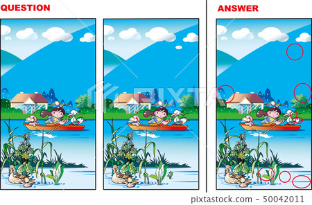 Looking for a mistake, the landscape by the water 50042011