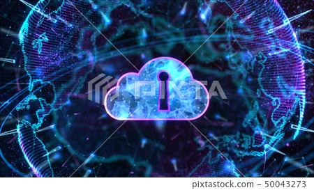 Secure Data Network Digital Cloud Computing Cyber - Stock Illustration ...