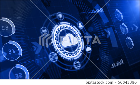 Secure data network, Digital cloud computing, - Stock Illustration ...