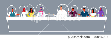businesspeople discussing during training conference meeting business people men women sitting at businesspeople discussing during training conference meeting business people men women sitting at 50046095