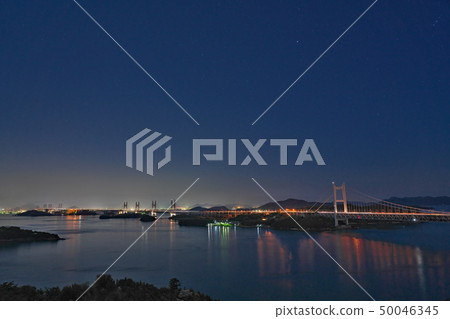 [Night of Seto Bridge] Shimotsui Nonoura, Kurashiki City, Okayama Prefecture 50046345
