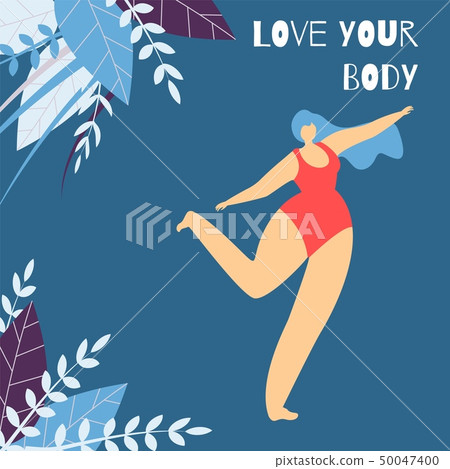 Love Body Positive Lettering Flat Design Banner 50047400