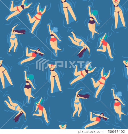 Swimsuit Swimming Relaxing Woman Seamless Pattern Swimsuit Swimming Relaxing Woman Seamless Pattern 50047402