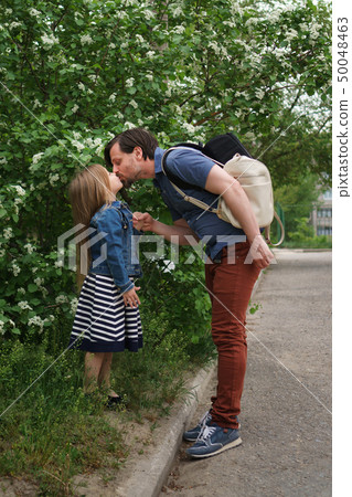Family. Father and daughter. Kiss Family. Father and daughter. Kiss 50048463