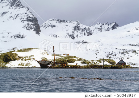 Falling Whaling Vessels and Whaling Bases South Georgia Prince Au Love Harbor 50048917
