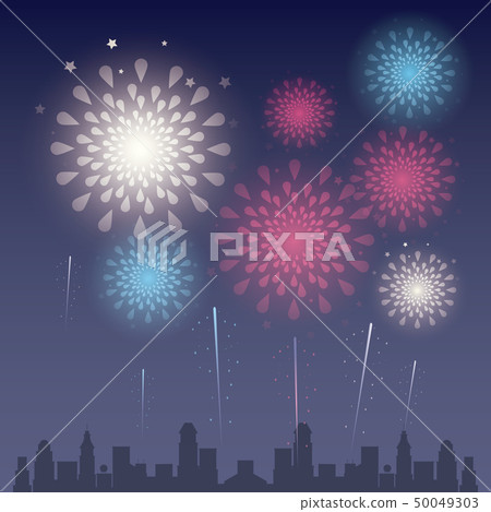 Fireworks on the city 50049303