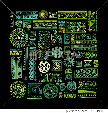 Ethnic handmade ornament for your design 50049418